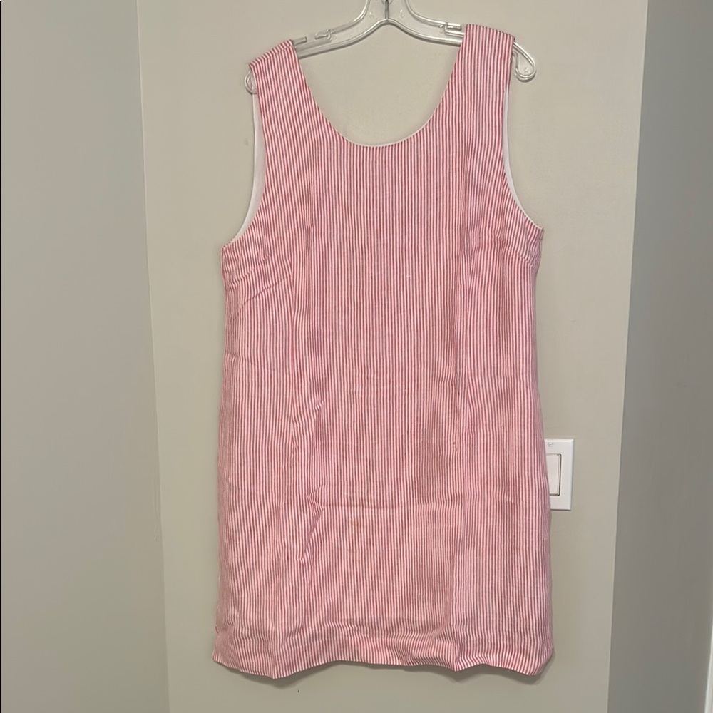 Red and White Striped Sleeveless Dress